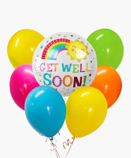 [FOIL BALLOON * 1 LATEX BALLOON * 6] GET WELL SOON BALLOON BUNCH