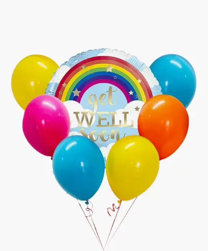 [Foil Balloon * 1 Latex Balloon * 6] Get Well Soon Rainbow Mixed Balloon